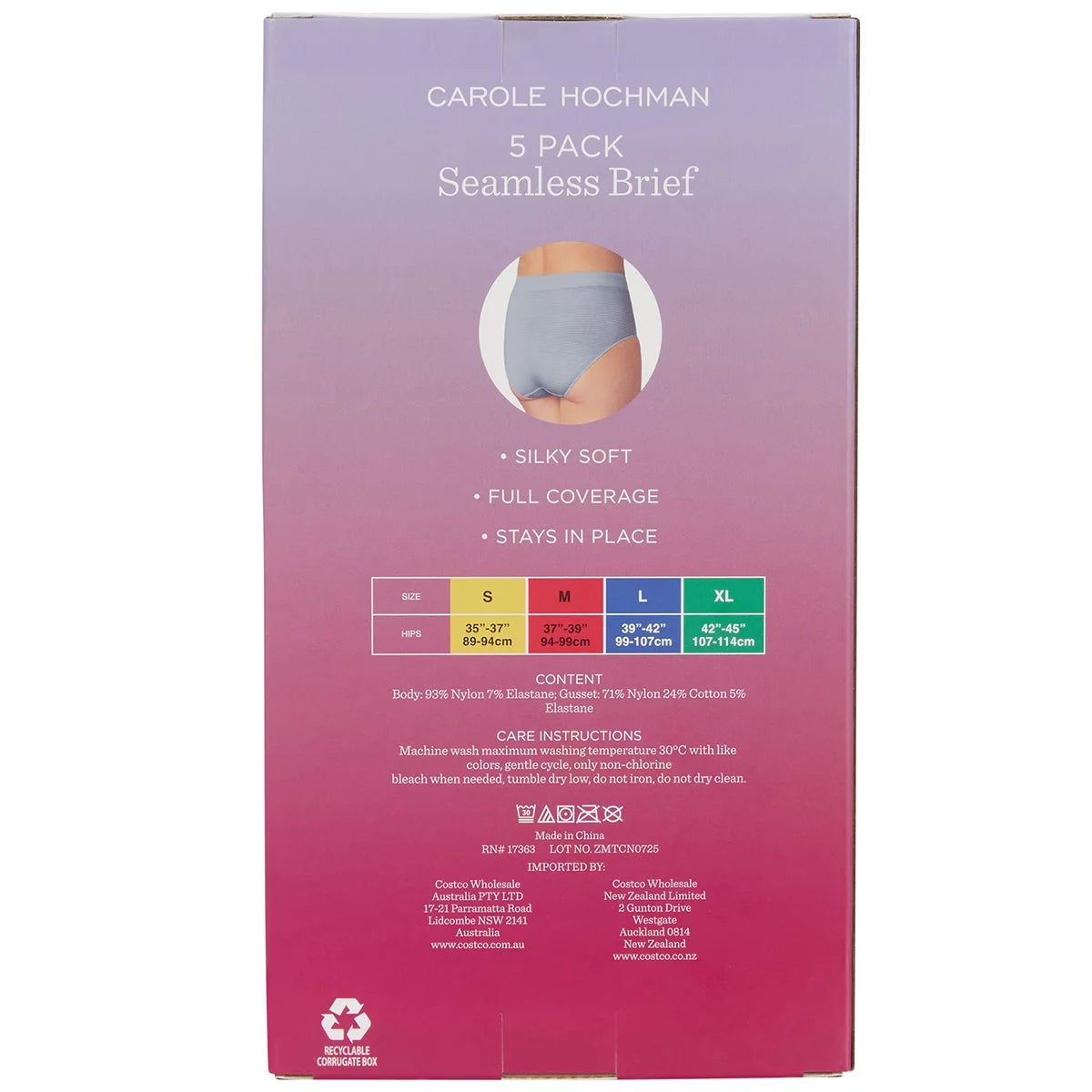Carole Hochman Womens Seamless Briefs 5 Pack XL Multi Full Coverage