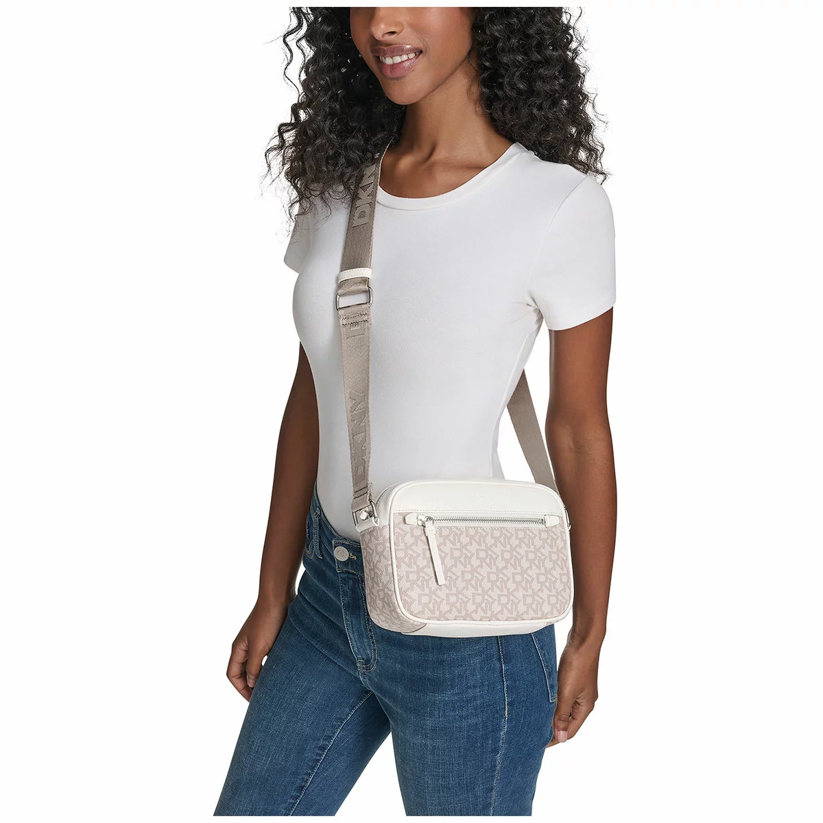 DKNY Crossbody Bag Snow With Adjustable Strap - Free Shipping