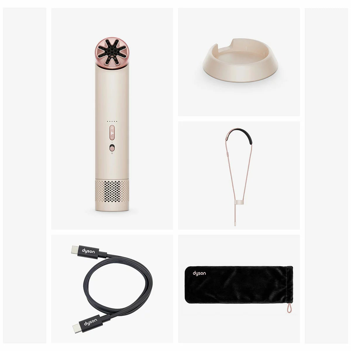 Dyson HushJet Mini Cool Fan Stone Blush Bladeless Portable USB-C 5 Speed