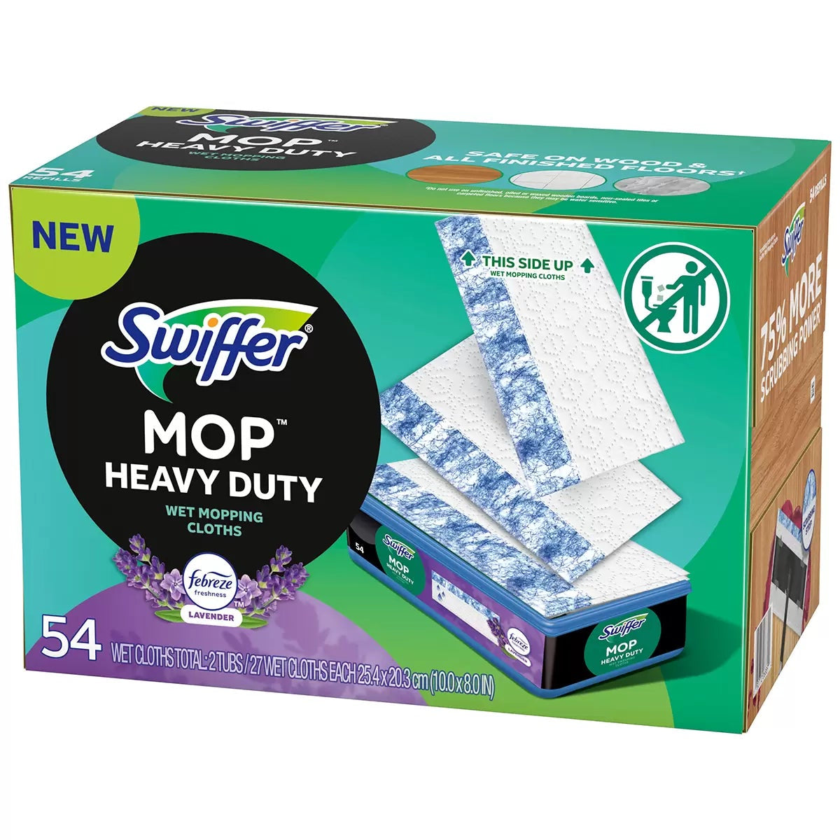Swiffer Heavy Duty Wet Mop Cloths 54 Count Lavender Floor Cleaning Refills