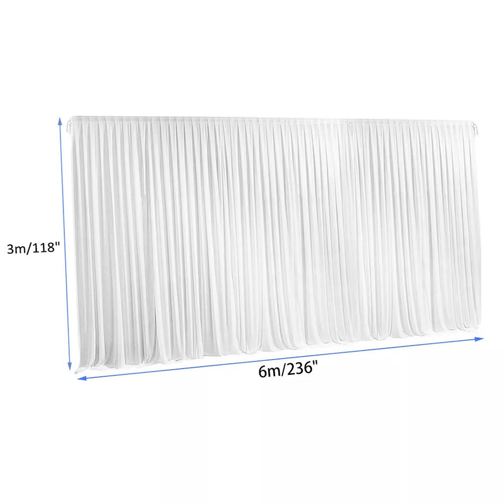 10ft White Pleated Decoration Wedding Photography Backdrop Curtain
