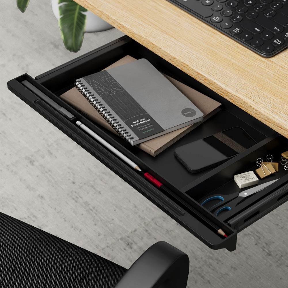 Black Under Desk Pull-Out Sliding Drawer Tray
