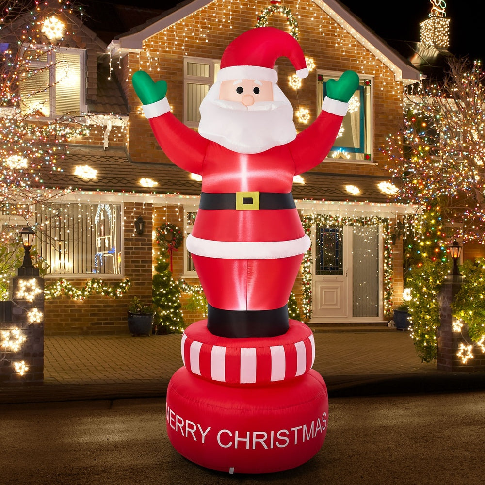 Christmas Inflatable Spinning Santa Claus with LED Light