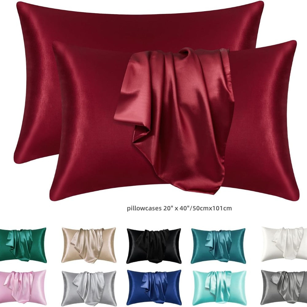 Cooling Hair and Skin-Friendly Sleep Silky Satin Pillowcases