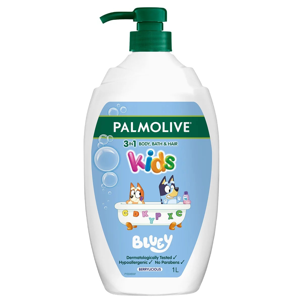 Palmolive Bluey Kids 3 in 1 Body Bath & Hair Wash 1L Hypoallergenic