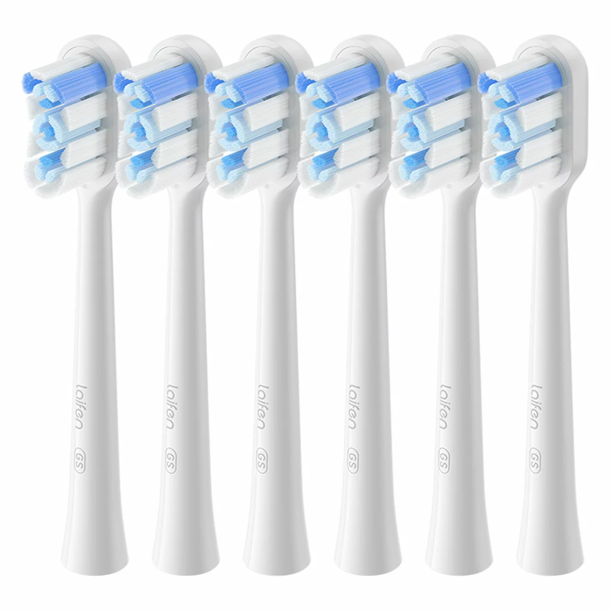 Laifen Super Clean Universal Brush Head 6 Pack Blue for Wave Toothbrush