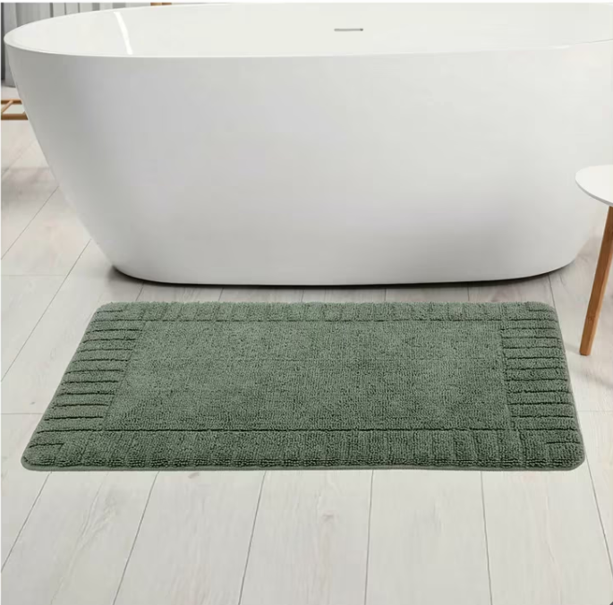YMF Memory Foam Bath Mat 60x91cm Green Soft Absorbent Non Slip Bathroom Rug