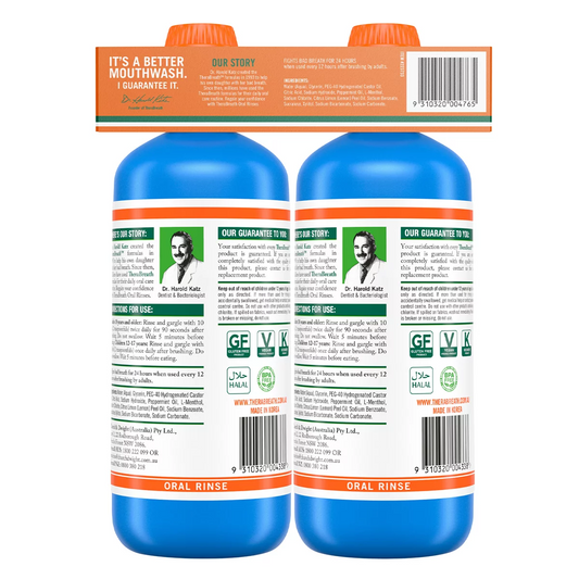 TheraBreath Fresh Breath Mouthwash Icy Mint 2 Litre Value Pack