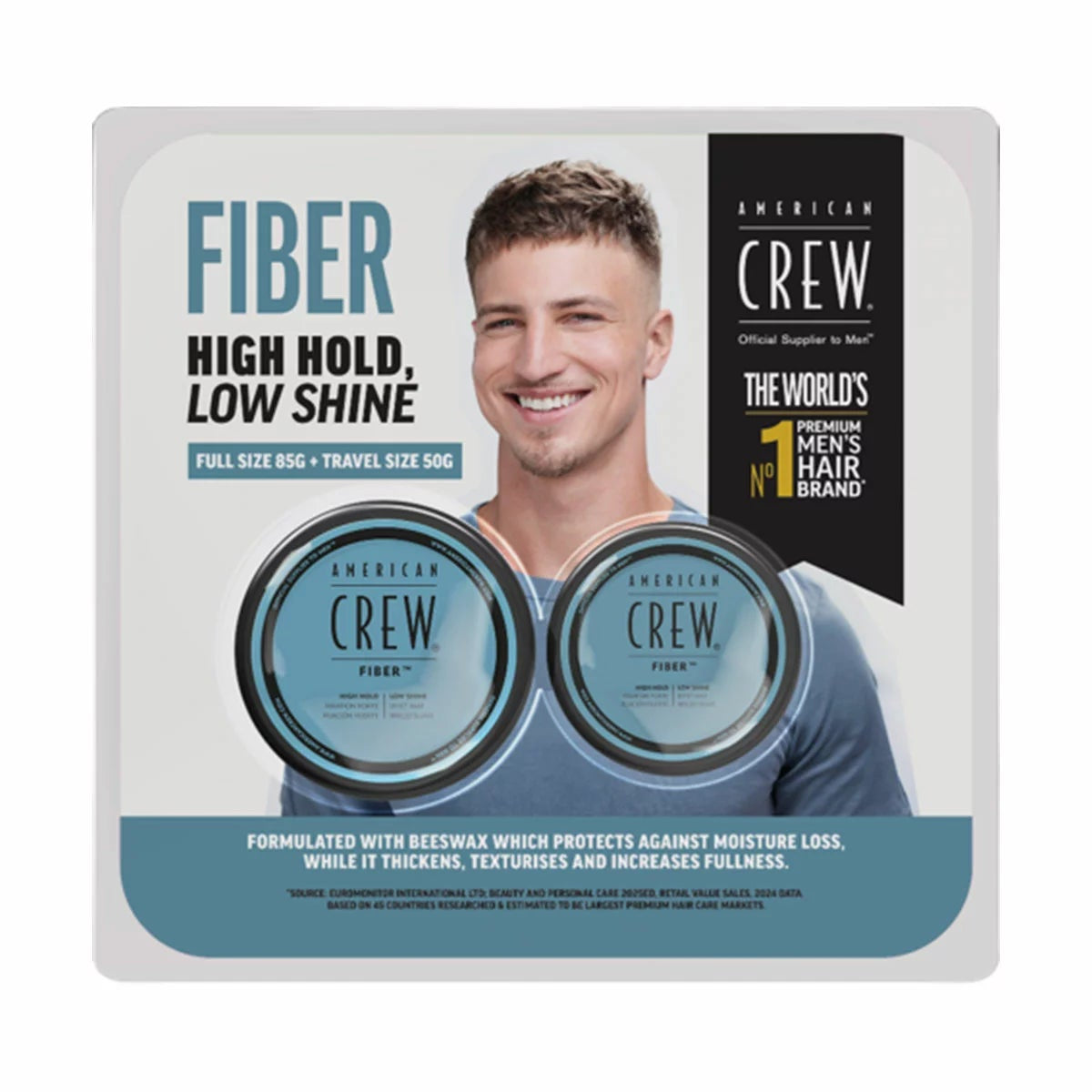 American Crew Fiber Duo 85g + 50g High Hold Low Shine Hair Styling Matte Finish