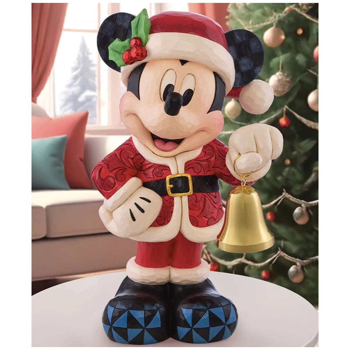 Jim Shore Disney Mickey Mouse Santa Statue With Bell 42cm Christmas Decoration