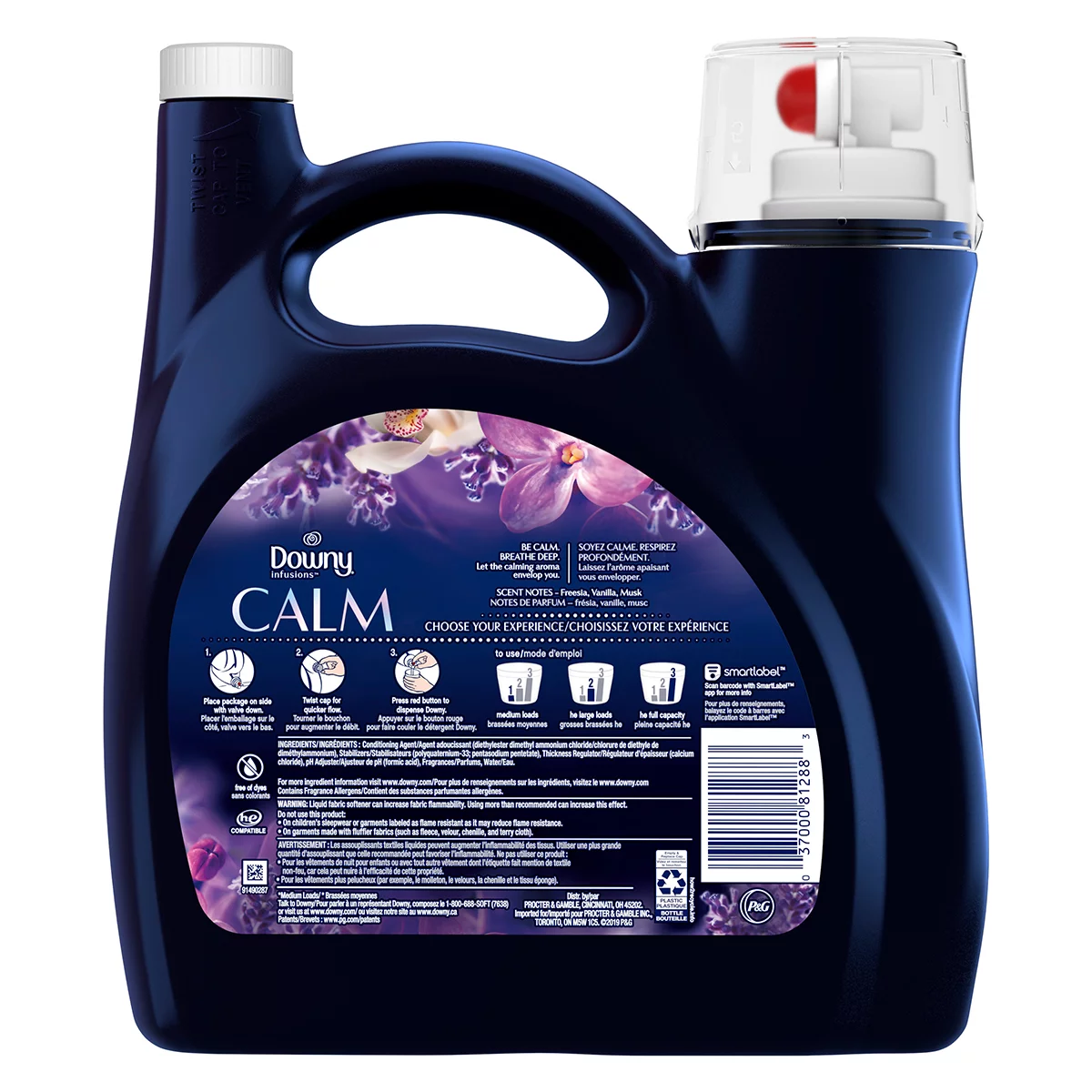 Downy Infusions Calm 3.4L Fabric Softener Lavender Vanilla Bean 170 Loads