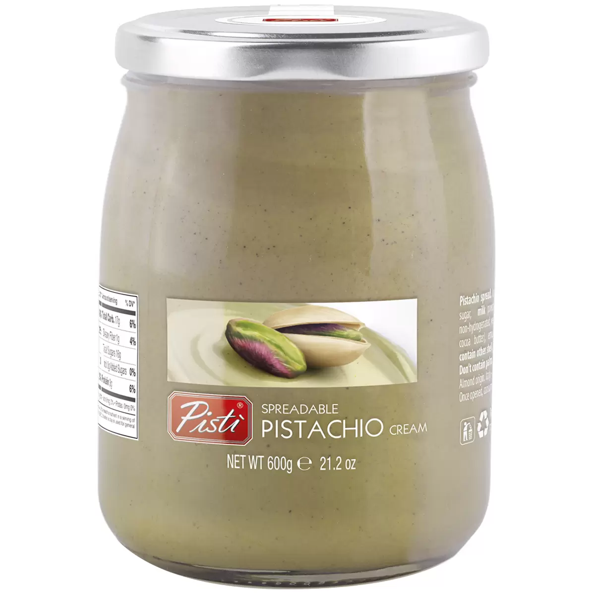 Italian Pistachio Cream Spread Pisti 6x600g Rich Velvety Dessert Cream Bulk Pack