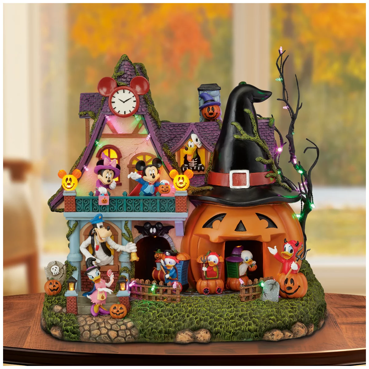 Disney Halloween Pumpkin House 33cm Animated Lights Music Home Decoration