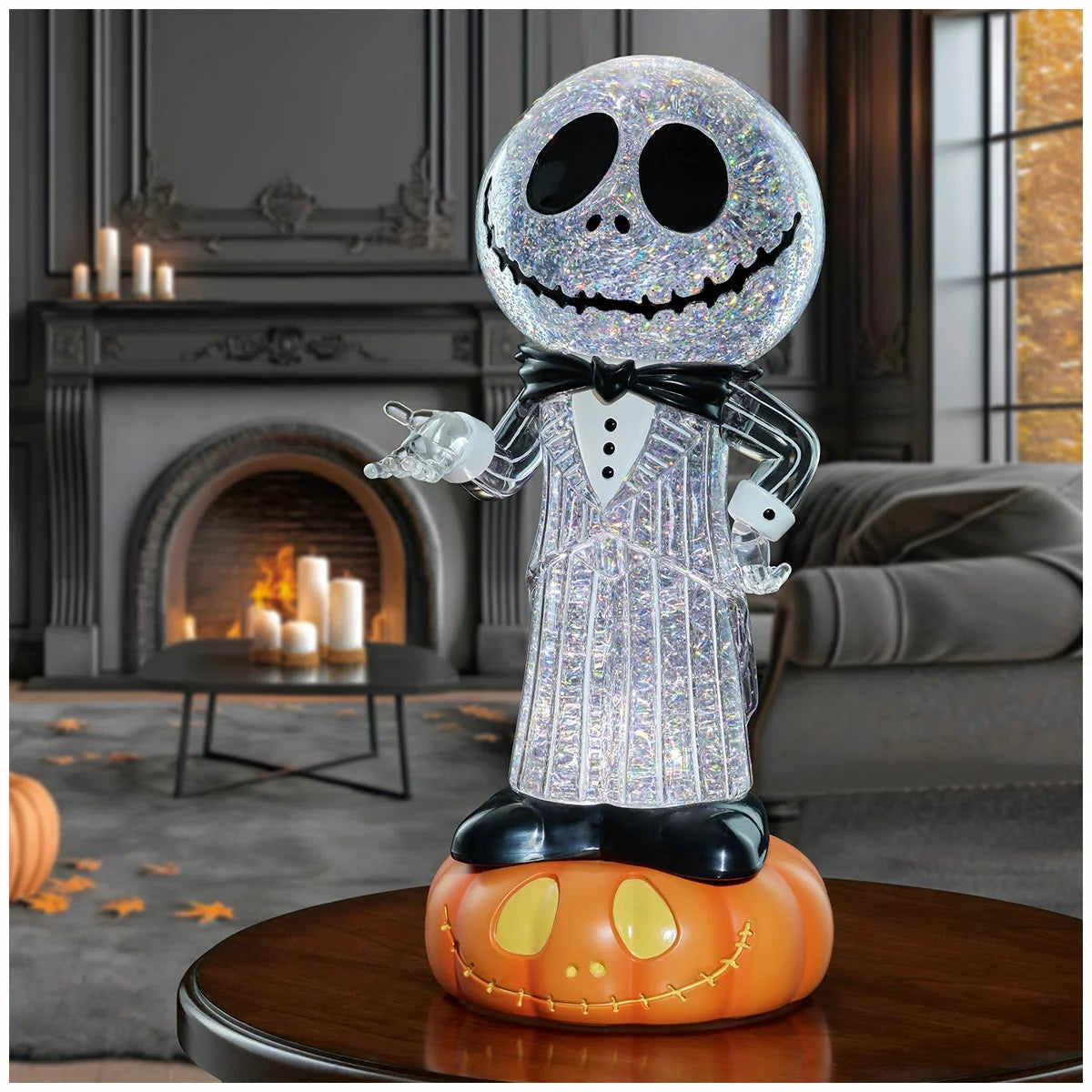 Jack Skellington Halloween Spinning Glitter Effect Lantern LED Disney 16 Inch