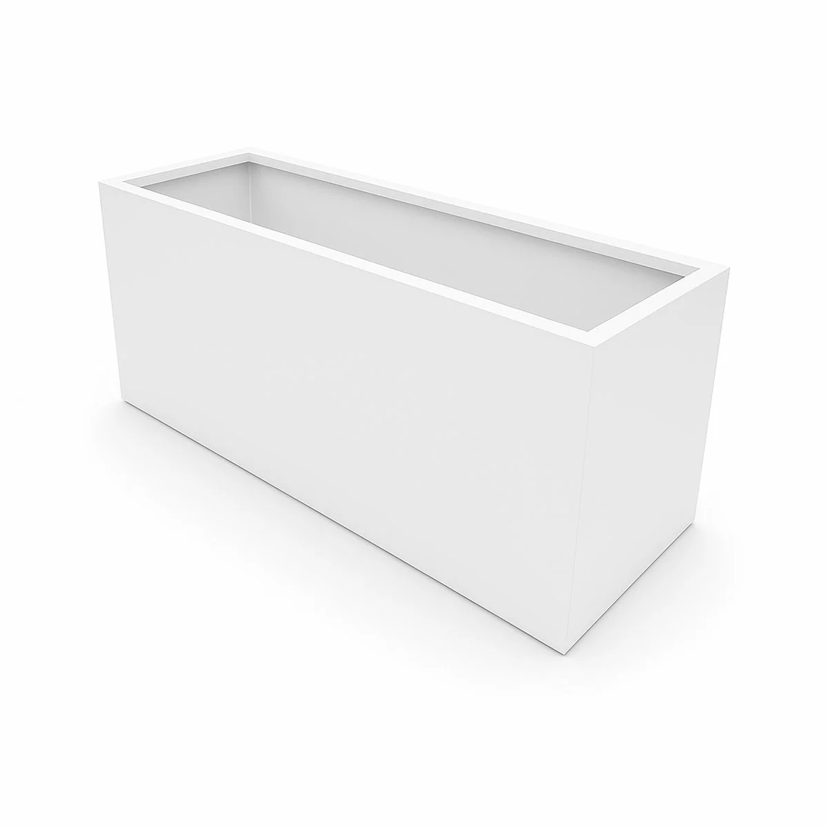 Greenlife Designer Planter Box 1200x400x500mm White Metal Garden Raised Bed Pot