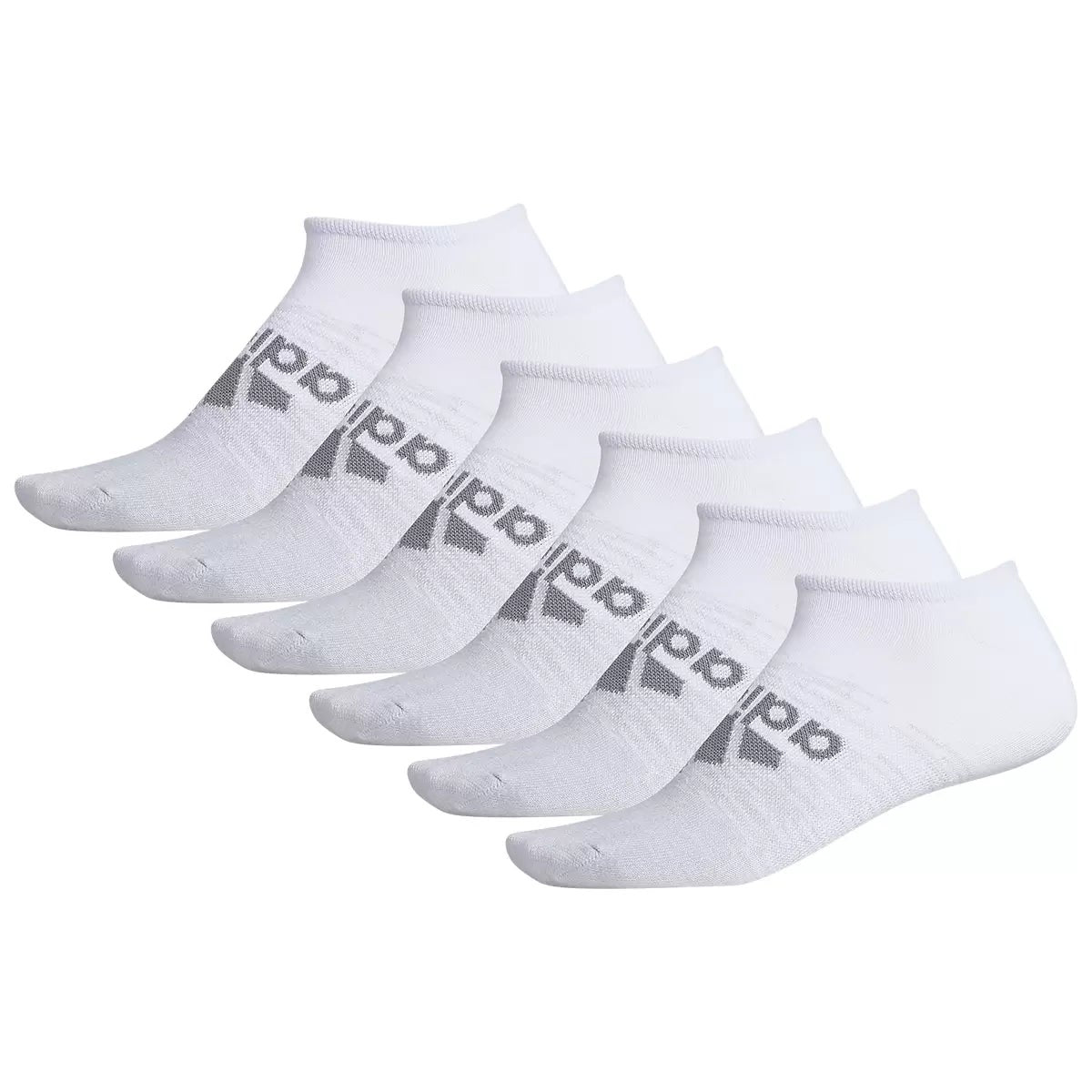 Adidas Womens No Show Socks White 6 Pair Pack x 2 Packs Low Cut Sports Socks 12