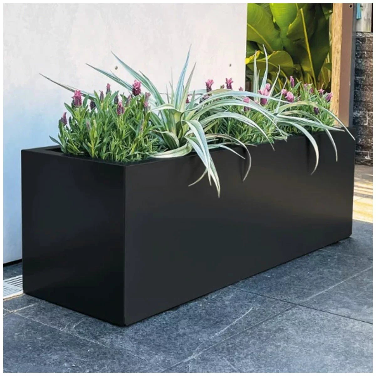 Greenlife Black Designer Planter Box 900x300x300mm Outdoor Garden