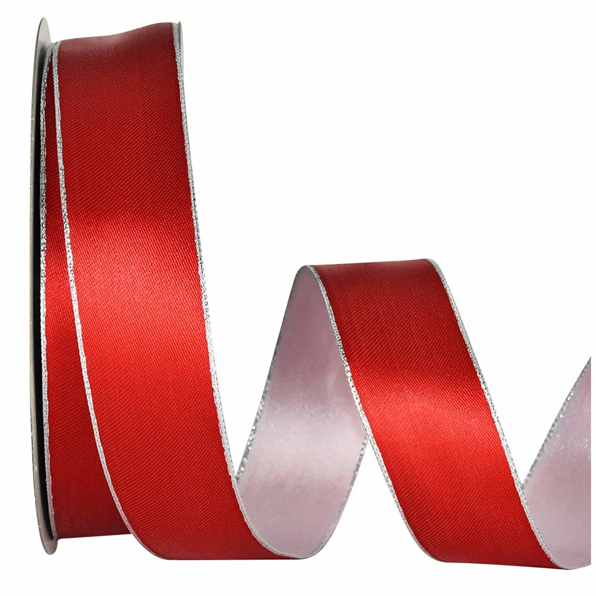 Red White Christmas Ribbon 4.57M Wired Holiday Gift Wrap Decoration