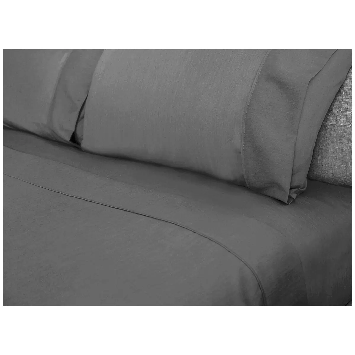 Ramesses 2000 Thread Count Bamboo Single Sheet Set Charcoal Soft Cooling