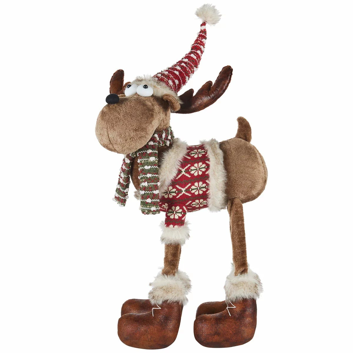 Christmas Moose Statue Rustic 86.3cm Standing Woodland Holiday Home Decoration