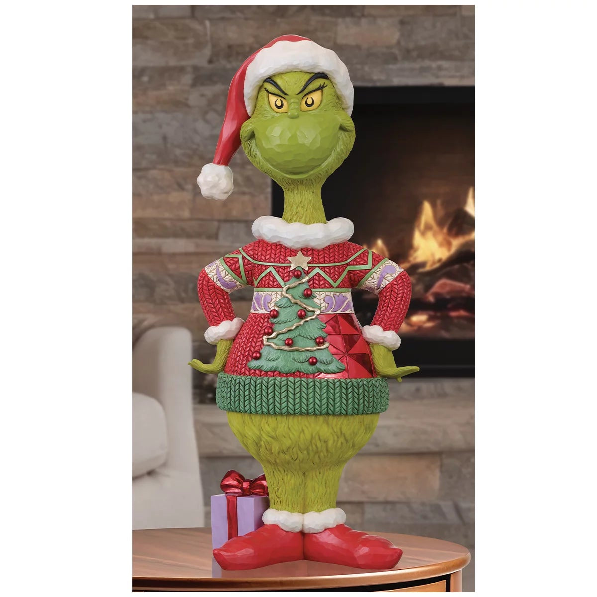 Jim Shore Grinch 20.2 Inch Ugly Sweater Christmas Statue Hand Painted