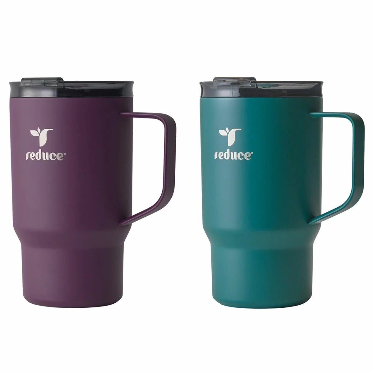 Reduce HOT1 Travel Mug Set 530ml 2 Pack Teal Plum Insulated Coffee Cups W/ Lids