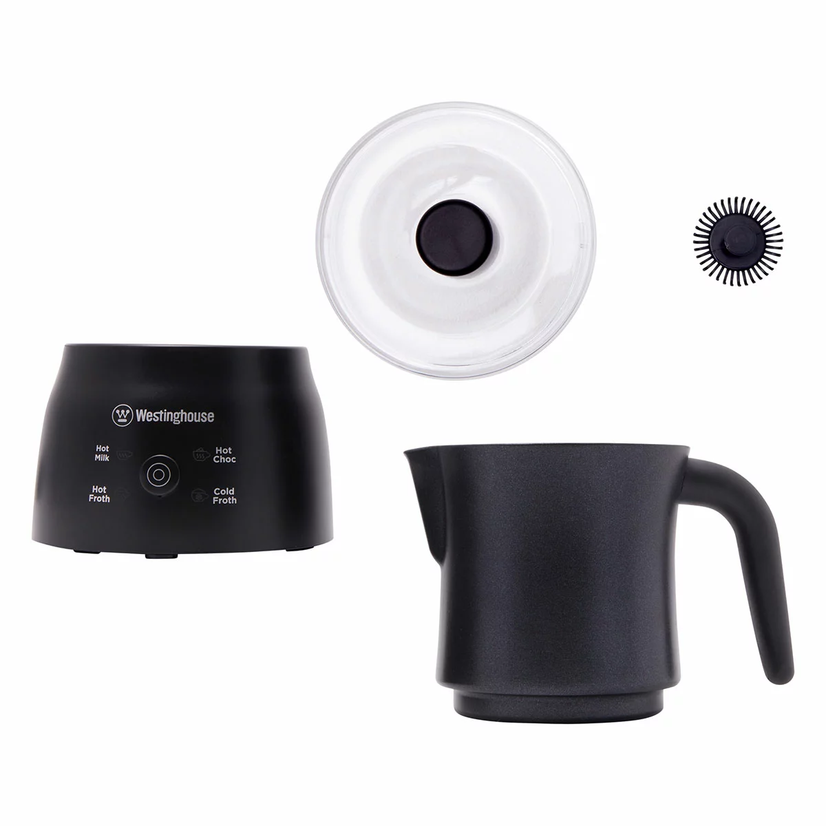 Westinghouse 250ml Automatic Electric Milk Frother Jug Black Dishwasher Safe
