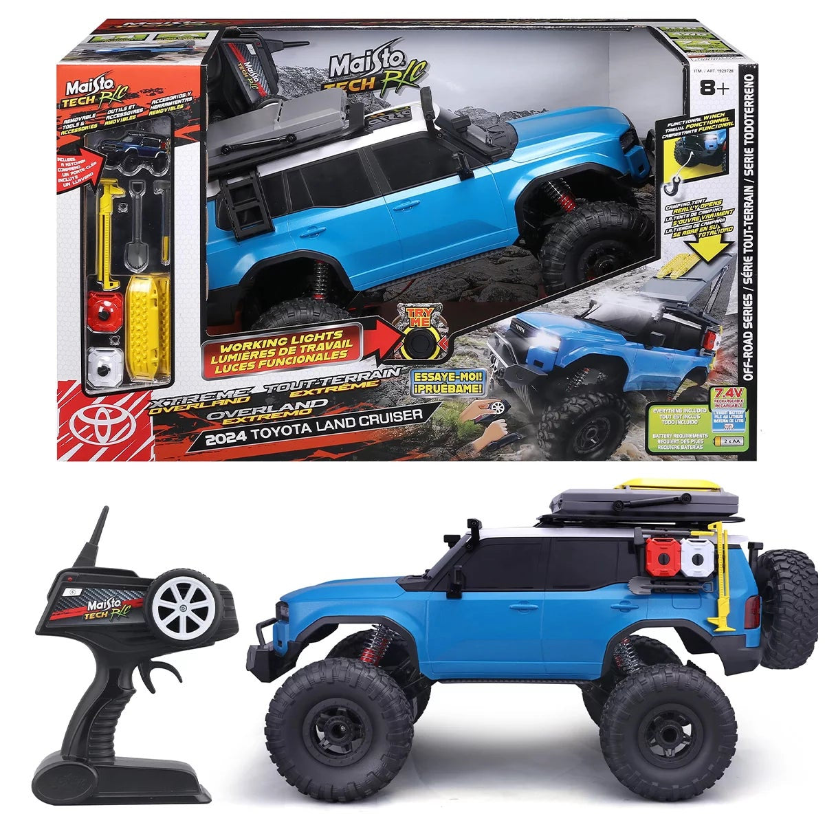 Maisto Tech Toyota Land Cruiser Xtreme Overland RC 4WD Blue Remote Car