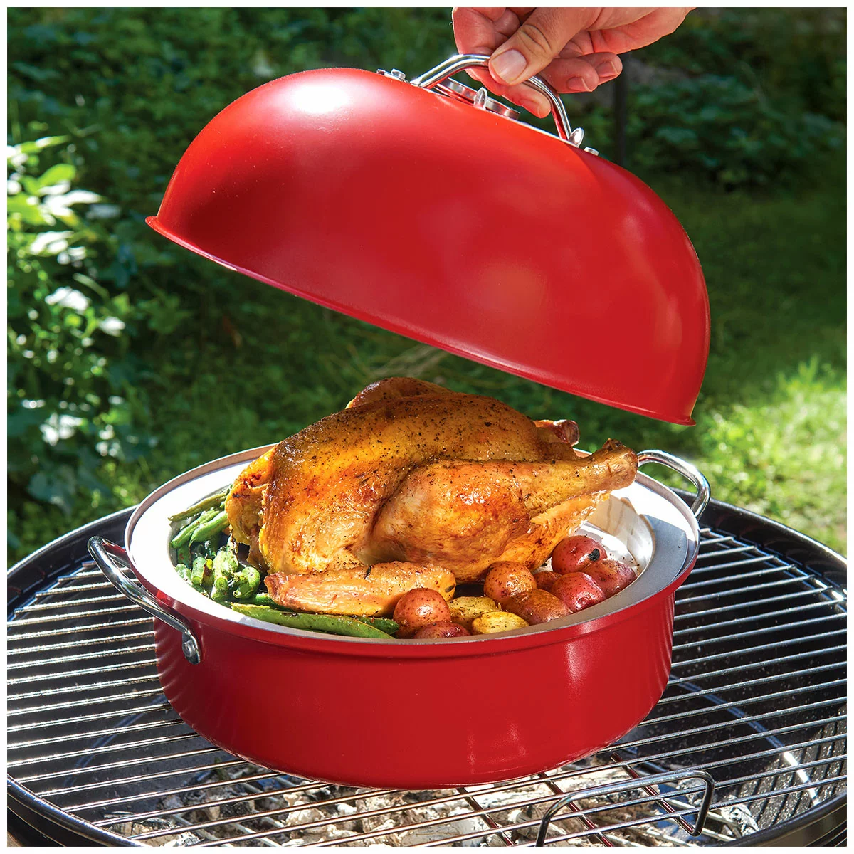 Nordic Ware Deluxe Stovetop BBQ Smoker with Wood Chips & Thermometer