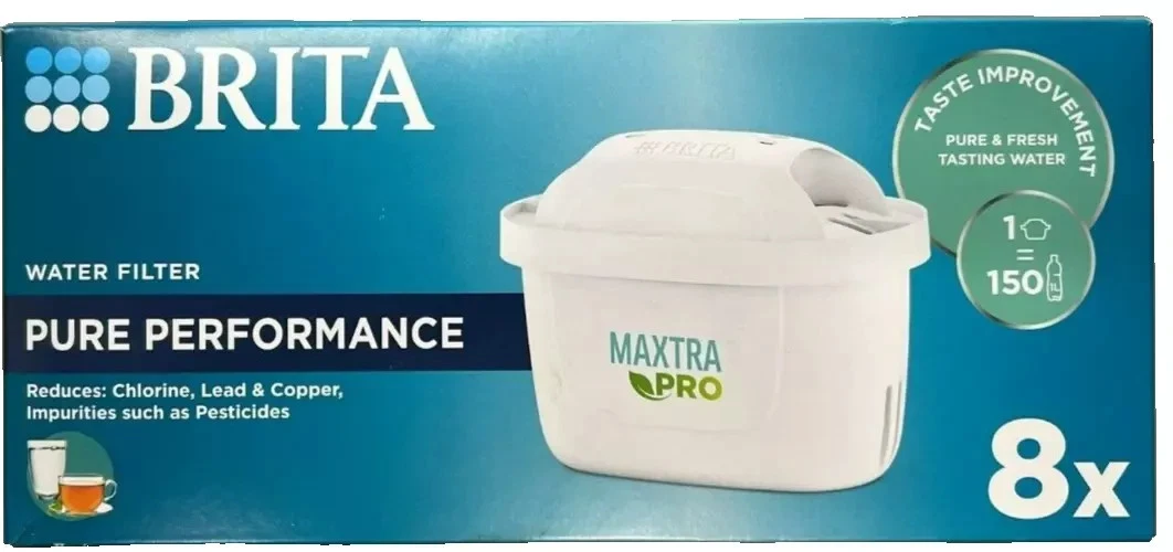 BRITA MAXTRA PRO Water Filter Cartridges 8 Pack 4 Week Water Filtration 150L