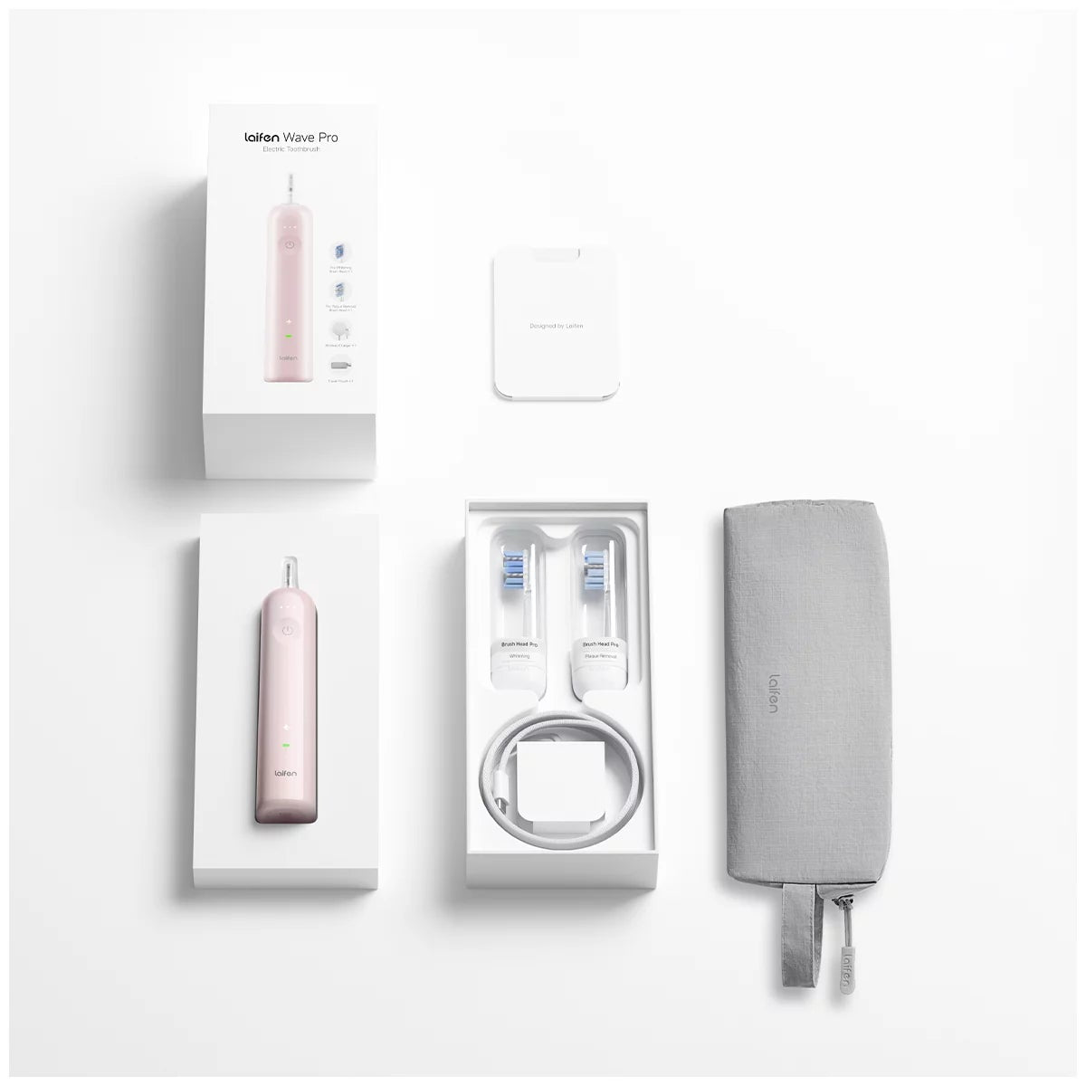 Laifen Wave Pro Sonic Toothbrush Pink Pressure Sensor Wireless 1TB92PXXPK002