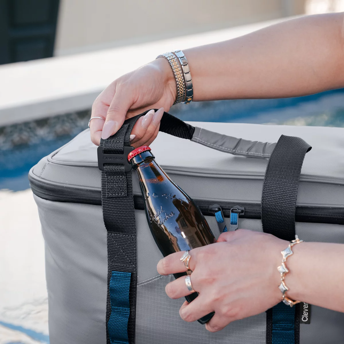 CleverMade Pacifica Pro Max 50 Can Collapsible Cooler Gray Leakproof Cooler