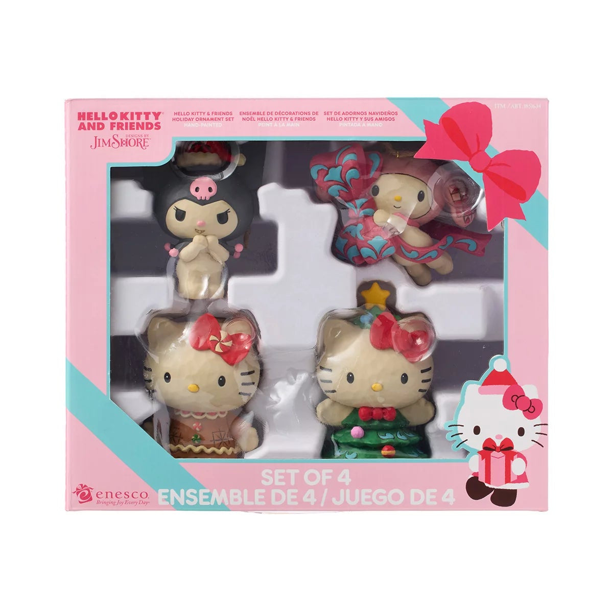 Jim Shore Sanrio Christmas Ornament Set 4 Piece Hand Painted Holiday