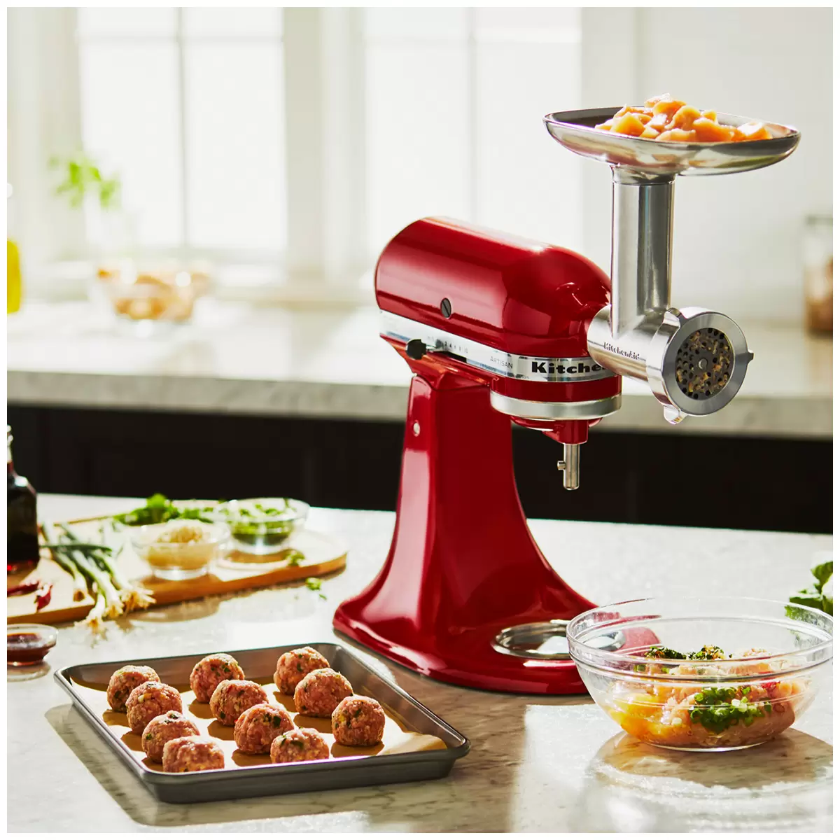 KitchenAid Metal Food Grinder Attachment 5KSMMGAA Stand Mixer Meat Grinder
