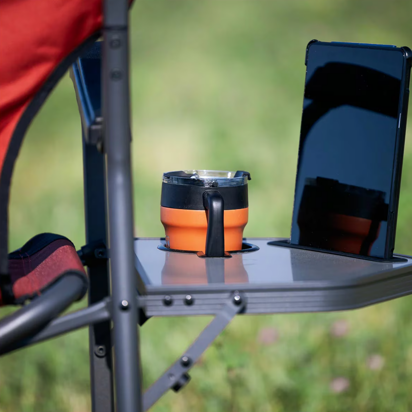 Timber Ridge Heated Lightweight & Foldable Director's Chair With Side Table