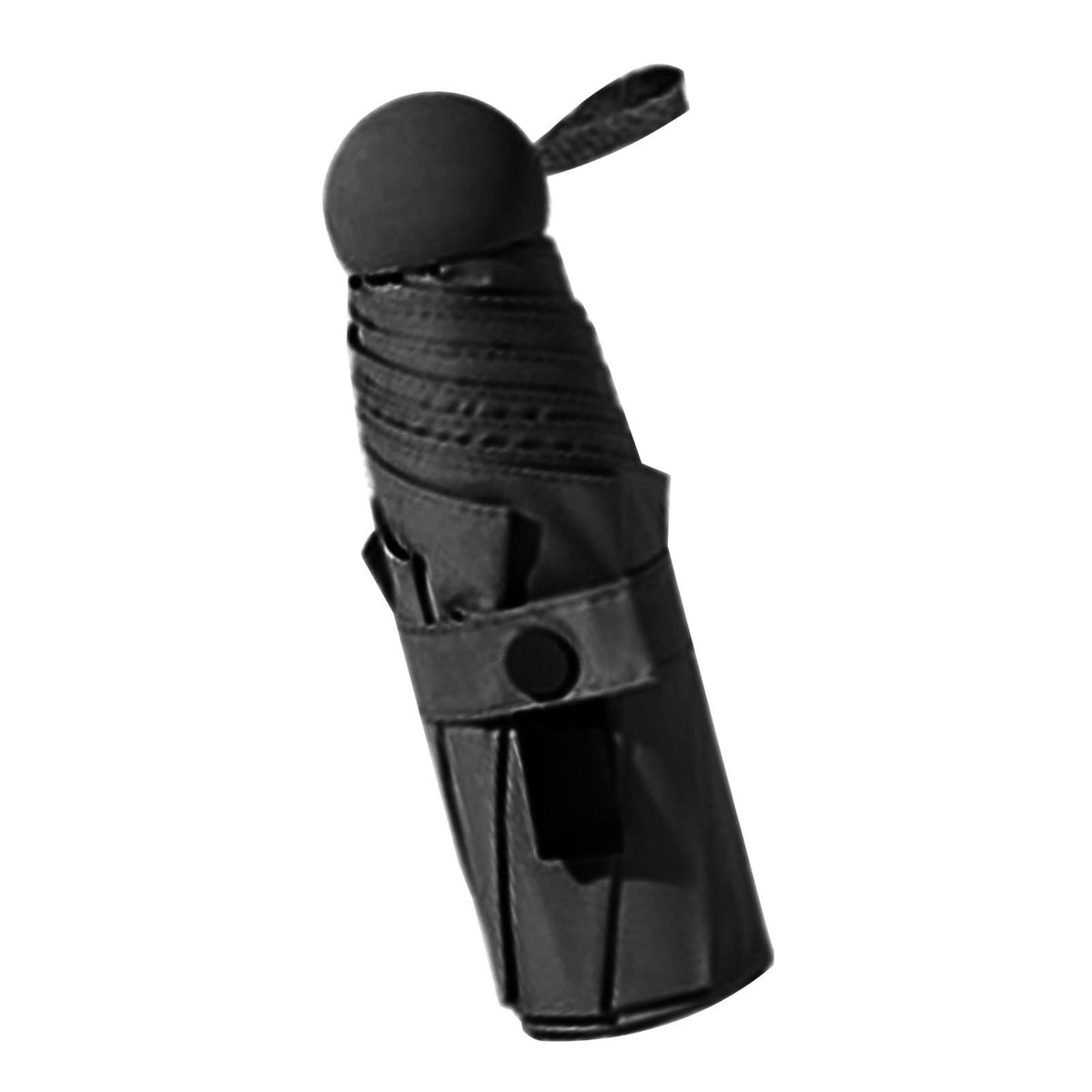 Folding Travel Mini Umbrella Windproof UV Protection Lightweight Portable Sun Rain Capsule Umbrella Black (6 Ribs)