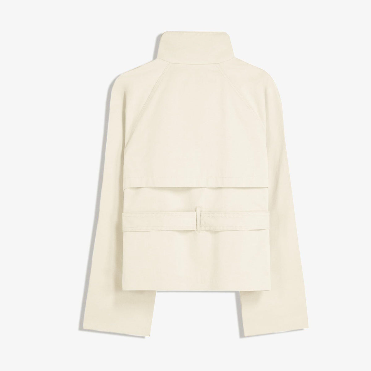Versatile Short Double-Breasted Trench Jacket for Daily City Wear & Seasonal Layering, S (Off-White)