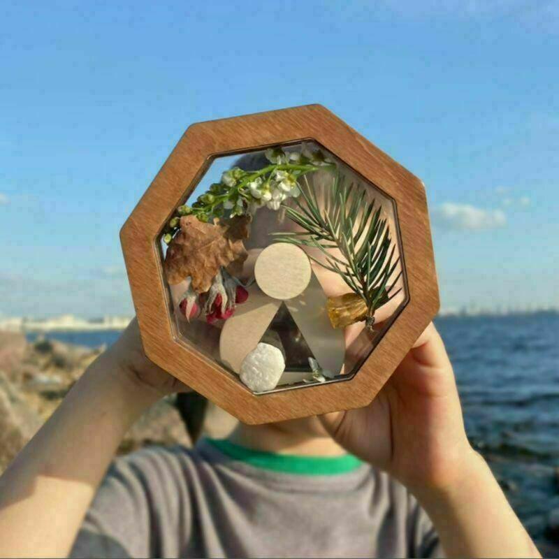 Handmade Wooden DIY Kaleidoscope Kit Outdoor Craft Toy Gift for Early Learners