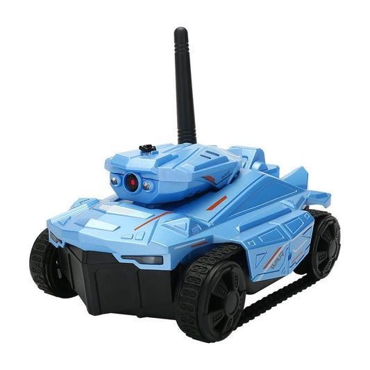 720p Hd Camera Rc Car with Real-time Surveillance and Remote Control - Tank Design - Blue