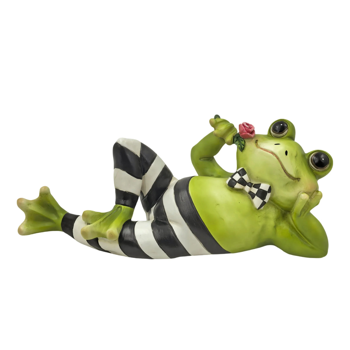 Bulk 6 Polyresin Lying Frog Decor