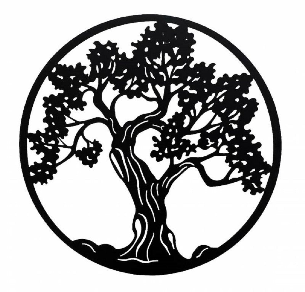 Tiger Tree Round Metal Wall Art 98cm