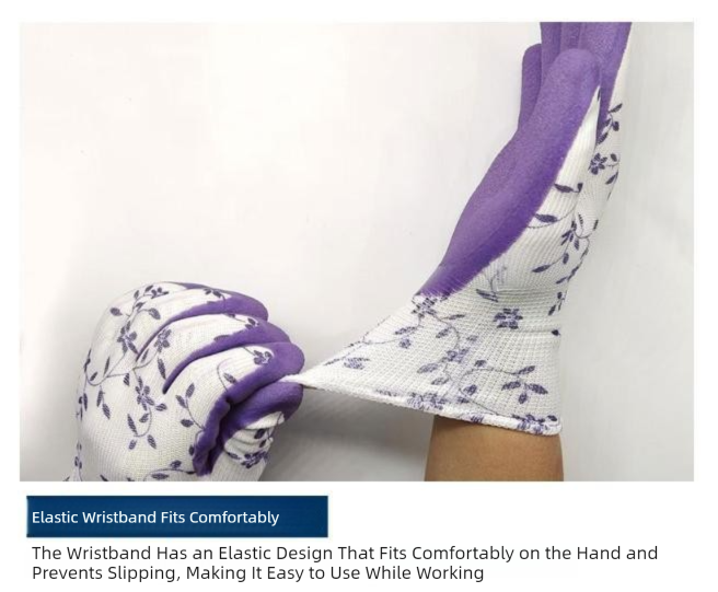 Purple Garden Gloves - 5 Pairs Anti-Puncture, Waterproof, Wear-Resistant Gardening Work Gloves for Planting, Weeding, Rose Pruning