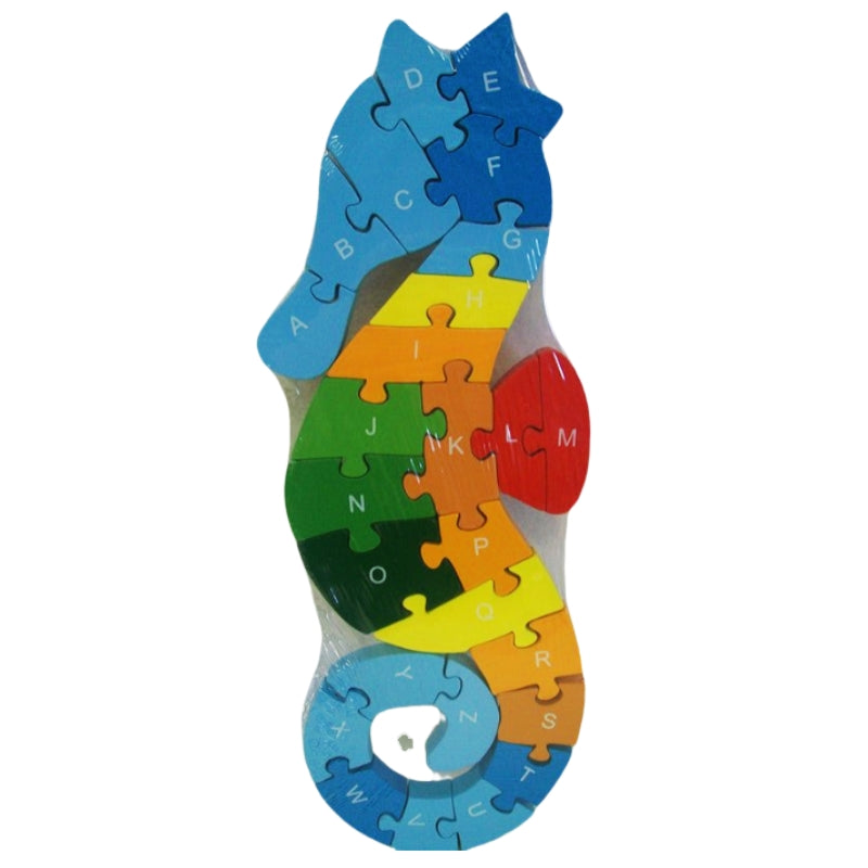 WOODEN ANIMAL PUZZLES ALPHABET AND NUMBER ASSORTED - Elephant