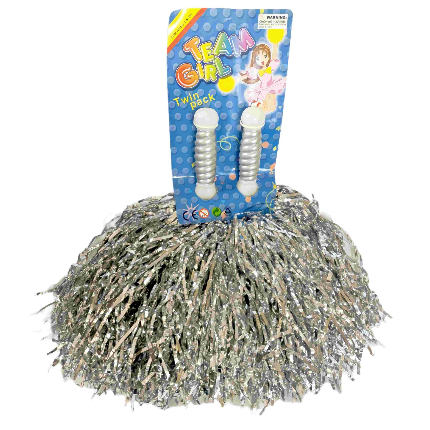 4 Sets/8pcs Metallic Team Girls' Cheerleading Dance Party Dress Pom Poms Pompoms - Gold