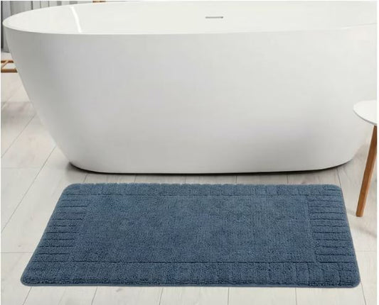 YMF Memory Foam Bath Mat 60x91cm Blue Soft Absorbent Non Slip Bathroom Rug