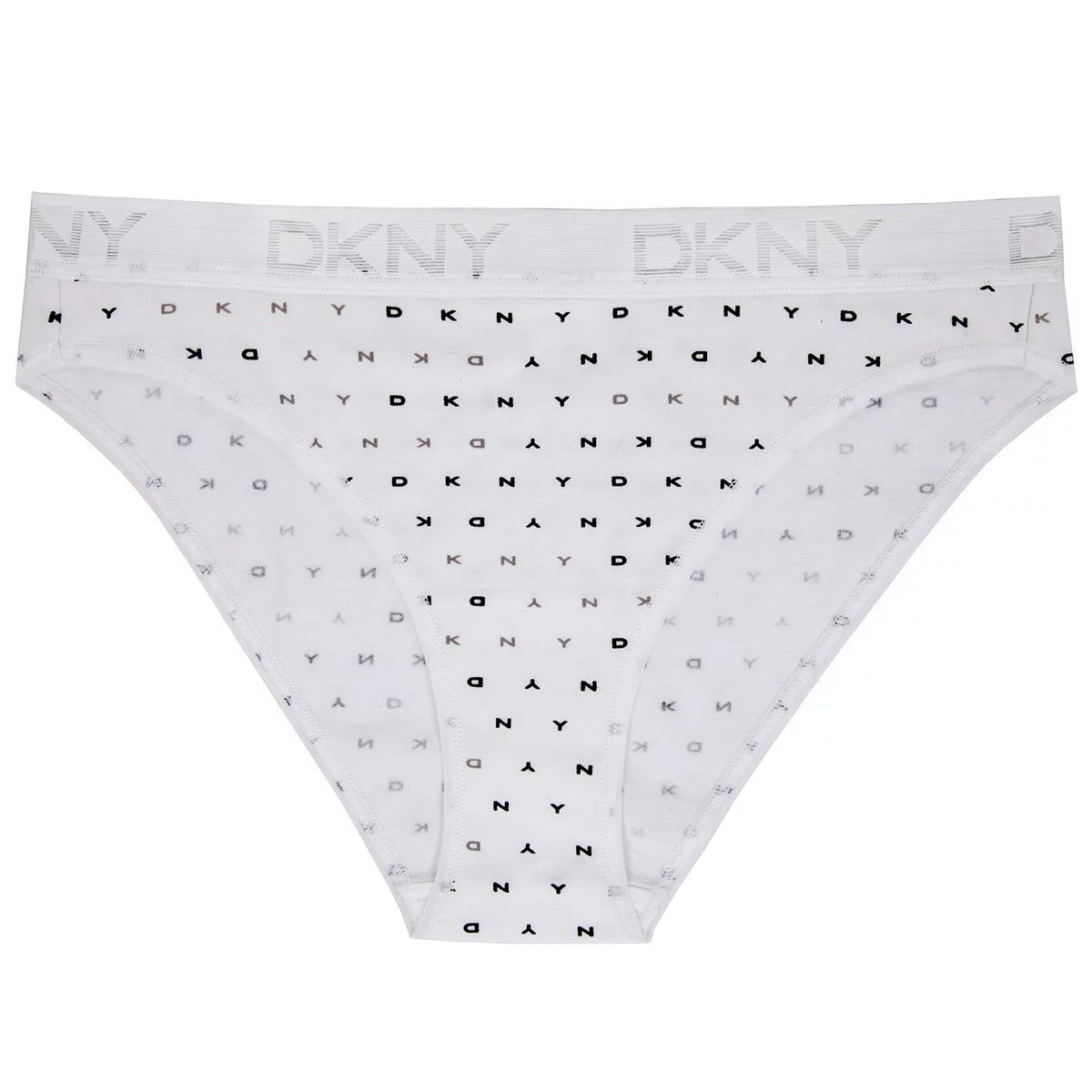 DKNY Women's Bikini Brief 4 Pack White Black Medium Soft Stretch Cotton