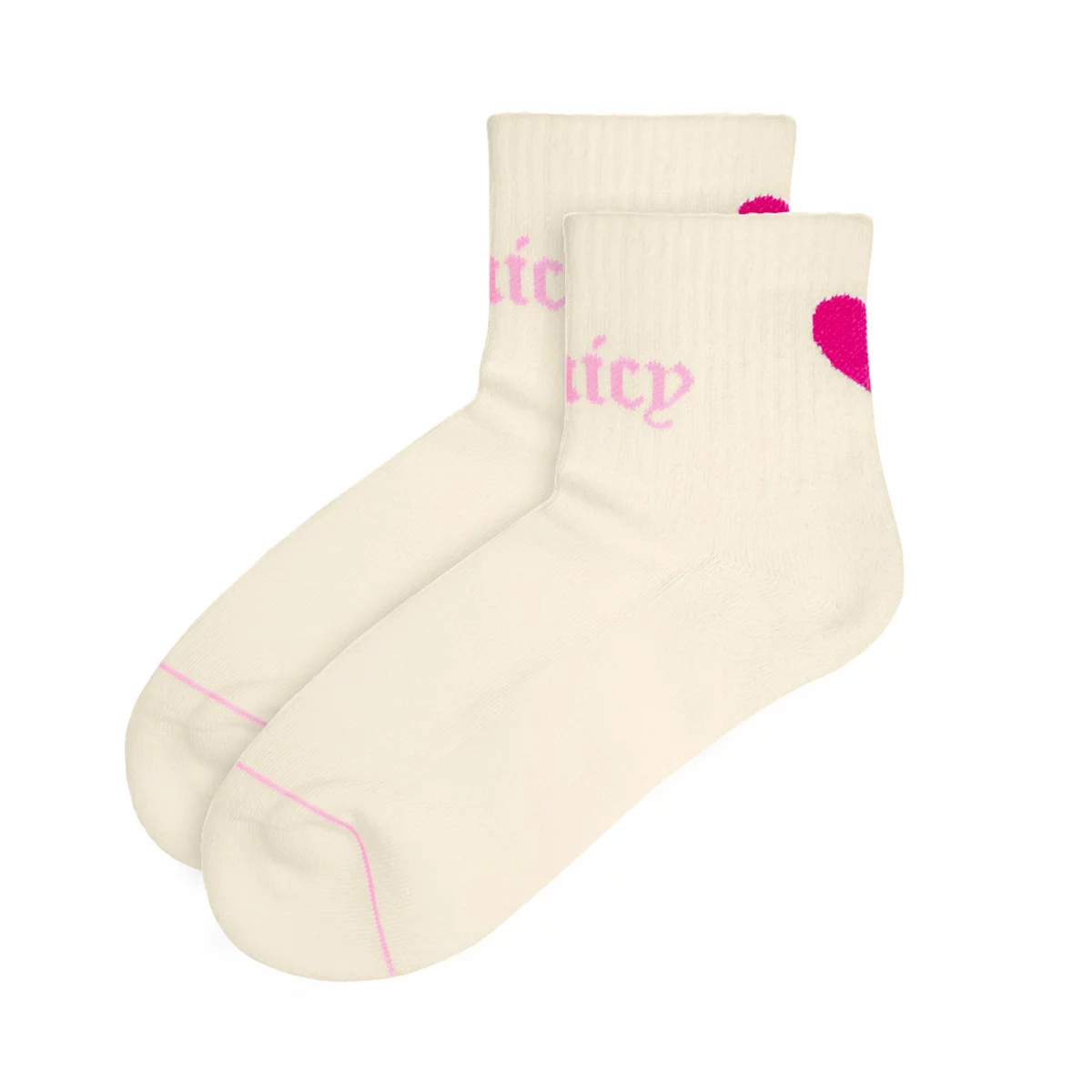 Juicy Couture Quarter Crew Women's Socks 6 Pack Pink Cushioned Comfort