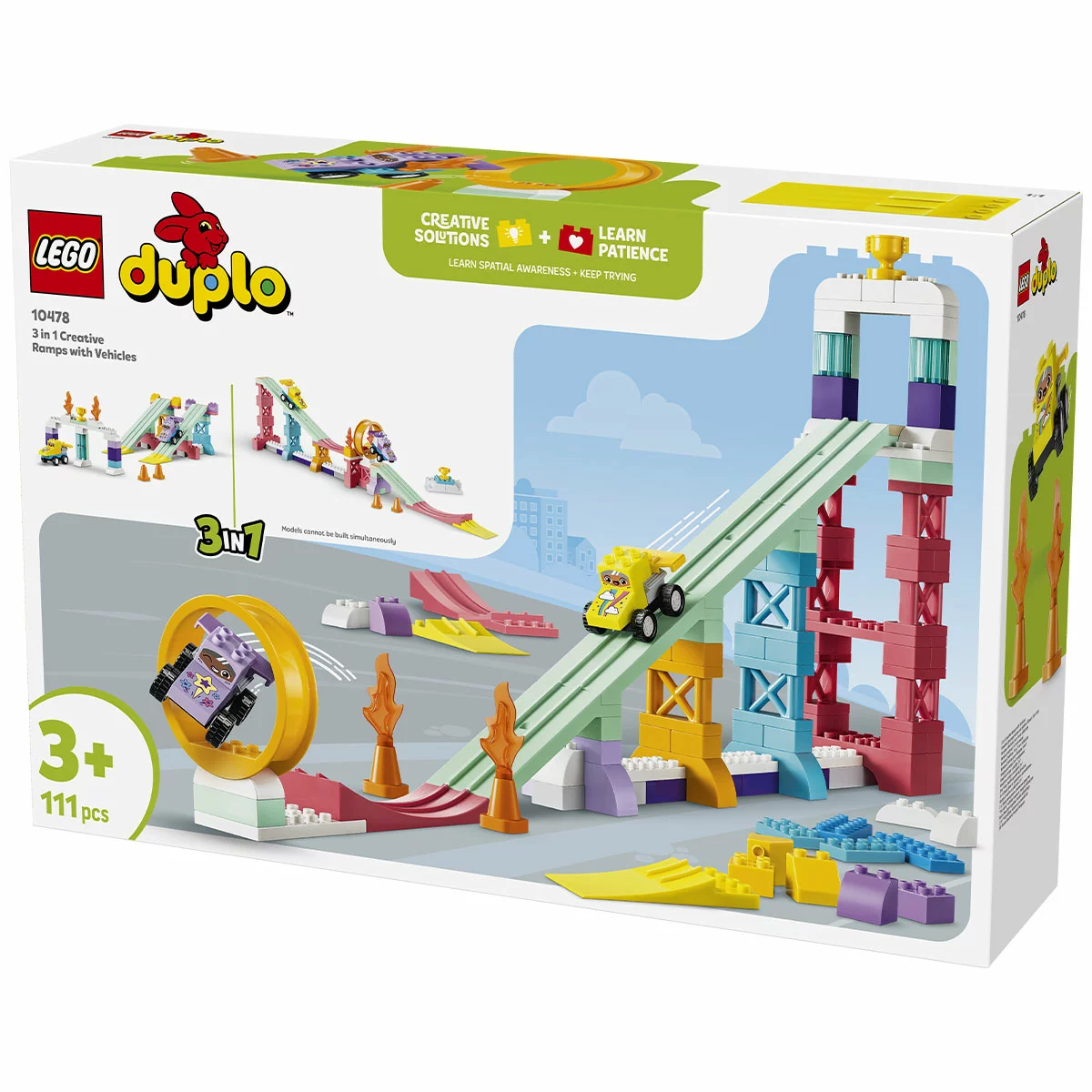LEGO DUPLO Town 3 In 1 Creative Ramps with Vehicles 10478 111 Pieces