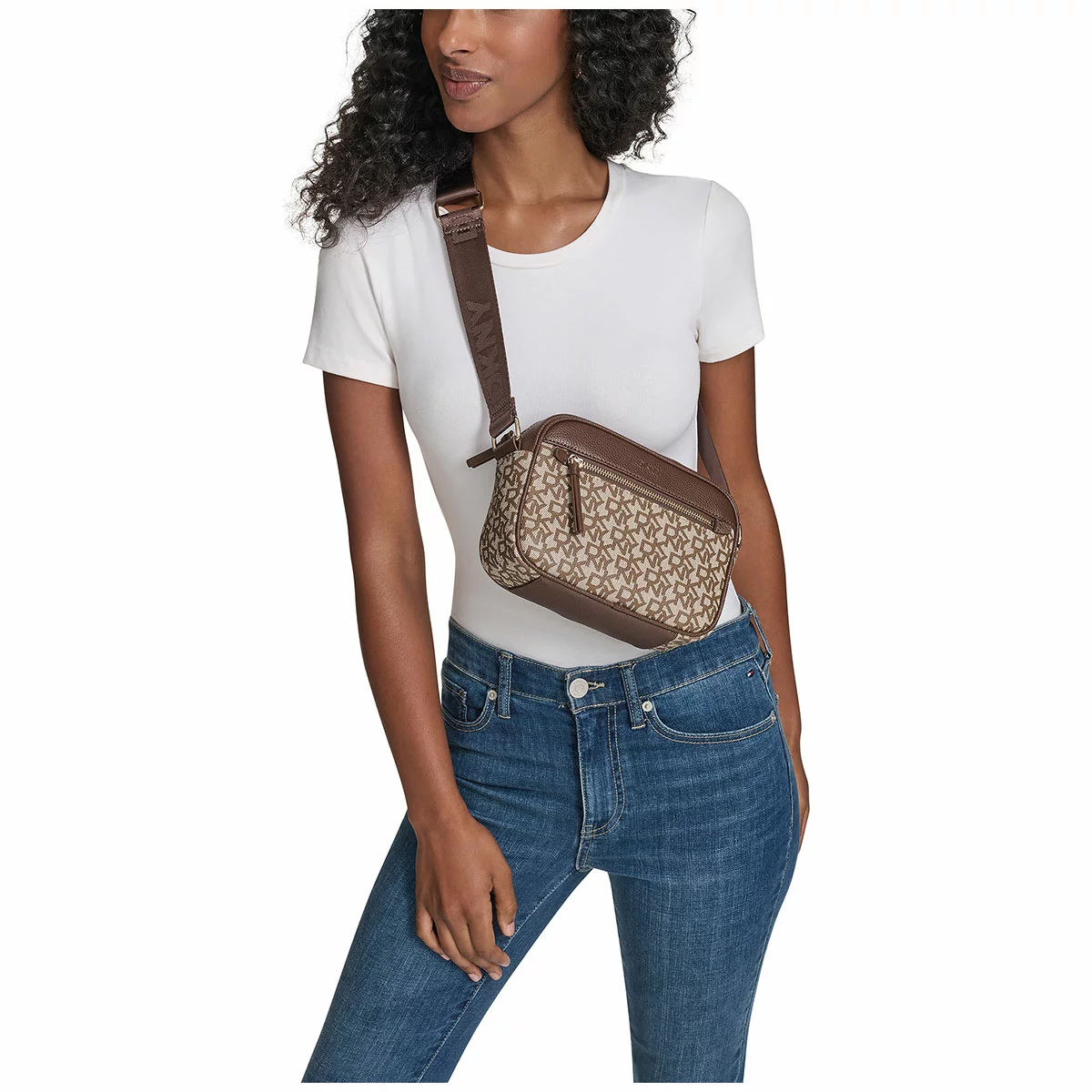 DKNY Crossbody Bag Brown With Adjustable Strap - Free Shipping