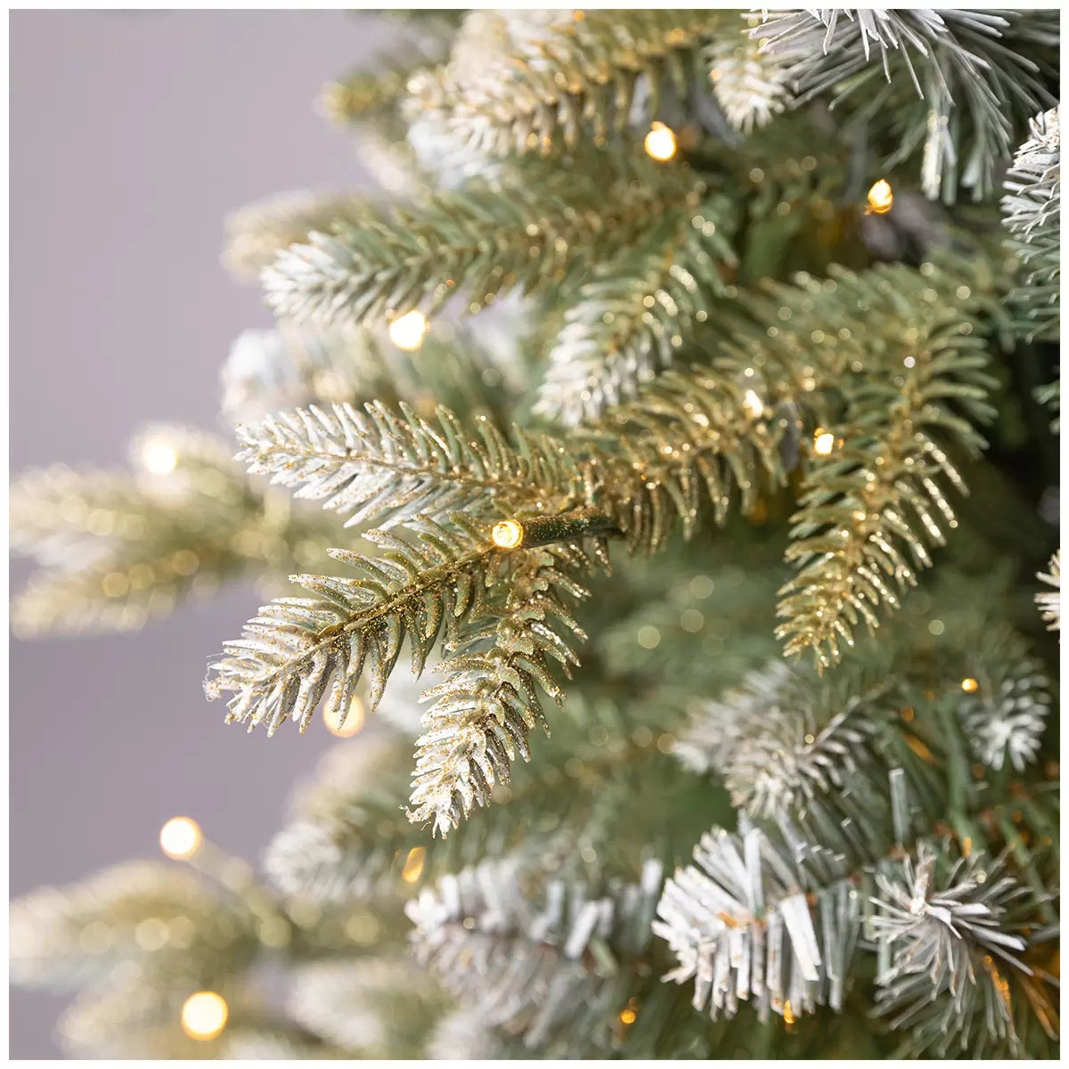 Pre-Lit Frosted Potted Christmas Tree 1.37m 200 LED Colour Changing